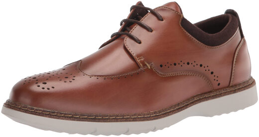 Stacy AdamsSTACY ADAMS Boys' Synergy Wingtip Lace Oxfords, Cognac, 1 Big Kid Cognac 1 Big Kid