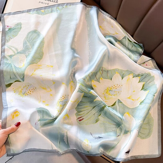 DHKZSTE SILK SCARF для женщин шелковидный шелк шелк шелк шелк 70 квадратных шарфов для шарфа для Дня матери для подруги, жены, матери и старейшин подарка на день рождения для китайского стиля Lotus