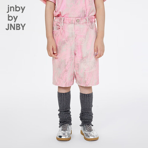 Jnby by JNBY New Jiangnan Buyi Children's Clothing Fun Straight Pants Denim Medium Pants 25 Spring Boys and Girls 1P3E12790 690/Miscellaneous Pink Random Pattern 120 cm