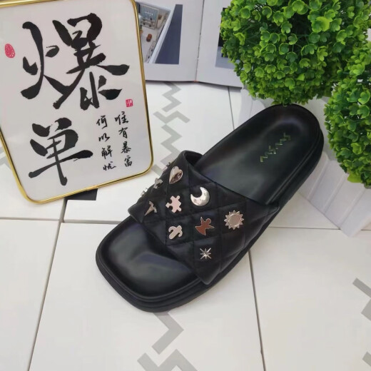 玛莎玛索 MSMS2025夏季凉拖鞋女夏季时尚百搭居家洗澡防滑外穿拖鞋9755-5 黑色 35