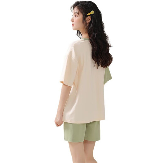 Xushansi Pyjamas Mädchen können kurzärmelige neue Cartoon süße Dinosaurier-Heimanzug 2025 679 Green Dinosaur M Empfohlen 80-90jin [Jin gleich 0,5 kg]