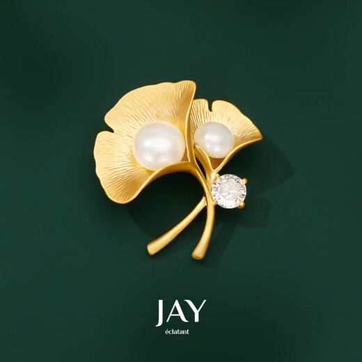 Jay Ginkgo brooch, high-end female corsage, suit accessories, birthday gift for mother-in-law, elders, gold