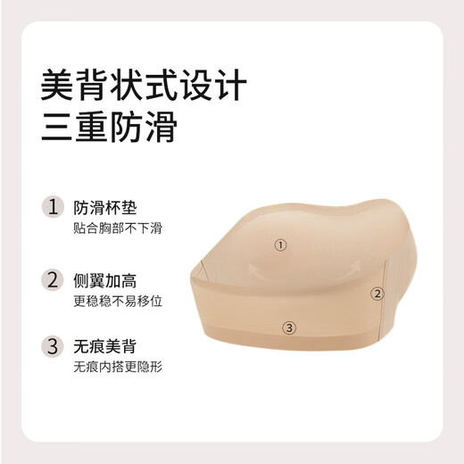 猫人无肩带内衣女防滑无钢圈聚拢夏季薄款抹胸无痕美背文胸罩 【收藏加购送肩带】米白色 L (建议体重105-120斤)