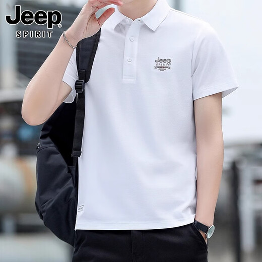 JEEP SPIRIT short-sleeved T-shirt for men 2025 new summer sports t-shirt loose lapel breathable high-end casual polo shirt for men 7027 military green regular L