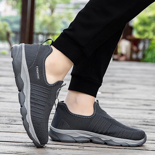 Frühlings- und Sommer Anti-Rutsch weicher alleiniger und älterer Menschen mit mittleren Alters und älteren Menschen, die Schuhe, Wanderschuhe, einen Fuß, Männer und Frauenschuhe, fliegen und atmungsaktive Schuhschuhe mit atmungsaktivem Arbeitskräften 9928 Black 40 Running