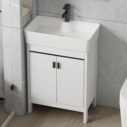 Dafify kleine Wohnungswaschbeckenschrank kombinierte bodenstehende Badezimmerschrank Keramik integriertes Becken Bad Waschbecken Waschbecken Waschbecken Pool weiße Tür 4837 cm