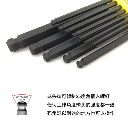 Bondhus USA Bondhus 16599 16537 16538 16592 Ball Head Set Het Hex Key 16799 1,5-10 mm 9 pack White Special Longueur