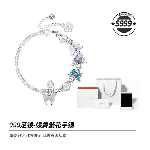 Saint-Jacques Butterfly Half Chain Half Bracelet Sterling Silver Bracelet Women's Enamel Bracelet Silver Jewelry Bracelet Birthday Gift for Girlfriend