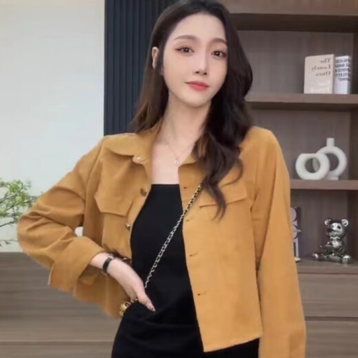 FHHUABD妮妮上新2024春装新款女装韩版磨毛衬衫外套褶皱吊带裙时尚两件套 粉色外套-9852#-版 单件 XL  118-130斤