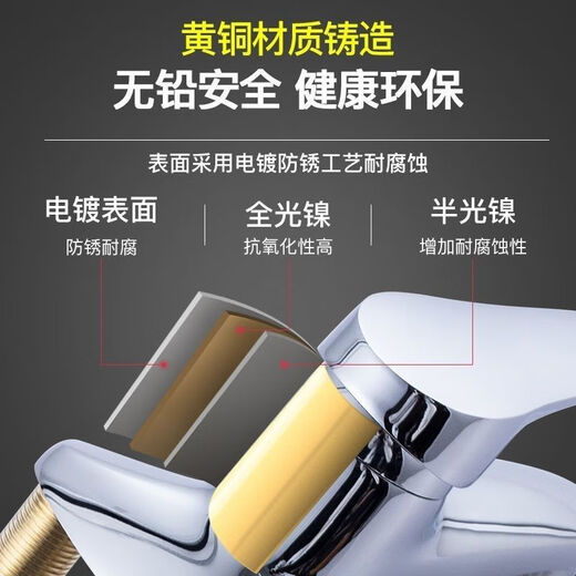 Jomoo new all-copper double-hole basin old-fashioned faucet old hot and cold faucet collection washbasin pedestal basin two-hole universal all-copper faucet E type + 60 cm hose