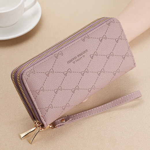 Dingtian Liying long coin wallet ladies 2024 new large capacity fashionable mother wallet double-layer clutch wallet mobile phone bag blue