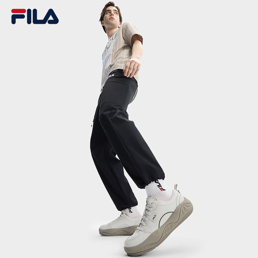 FILA 斐乐官方男鞋复古帆布鞋2025夏新款曲奇鞋轻便舒适休闲鞋小白鞋 桦树棕-BI 41