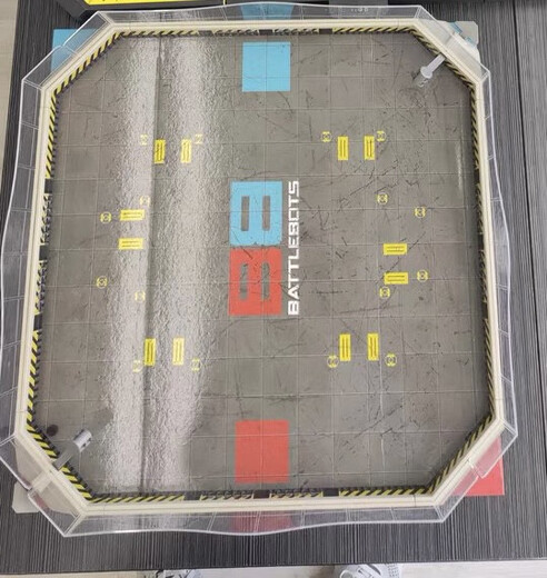 Children's toys Hebaobots vs. intelligent remote control double-player fighting robot mecha assembly toys Tank VS tombstone venue model New super large venue