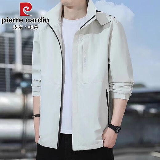 Pierre Cardin Jacket Men's Spring New Loose Large Size Outdoor Mountaineering Clothing Casual Hooded Jacket Men's 8820 Camel XL Recommended 121-140Jin Jin is equal to 0.5 kg