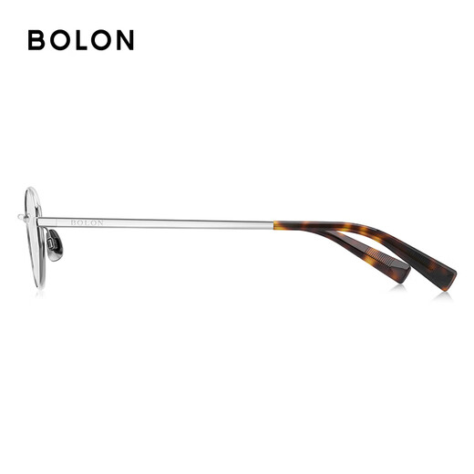 BOLON Tyrannosaurus Glasses 25 Years New Myopia Glasses Frame Academy Style Oval Optical Frame Lightweight Titanium Frame Women's BB7003 B90 Bright Silver Frame Single Frame