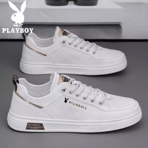 
Playboy official website, the official website of the official website of the official website of the men's shoes, spring and summer soft-soled shoes, men's genuine leather casual shoes, fashionable white shoes, non-slip and transparent Playboy 1105 khaki 39