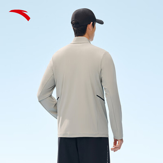 Anta standing collar knitted sports jacket for men's summer new ice silk stretch fitness running jacket 152527712