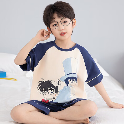儿童睡衣男孩夏季纯棉短袖薄款中大小童哪吒青少年2025新款家居服 【100%纯棉】YM-693龙猫 100 【8码】建议身高93-103CM