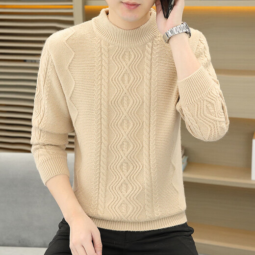 NJSKAKW Twist Pullover Pullover Herrener runder Nacken Lose Trendy Brand Herbst und Winter Retro Fadenmantel Hong Kong Style Trend Solid Color Sweater M23910 Weiß M [100-125Jin [Jin gleich 0,5 kg]]