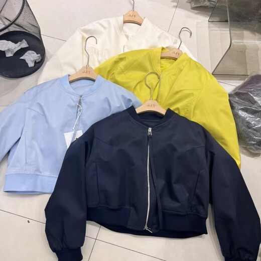 Ceeniu Casual Stand-Up Collar Baseball Enform для женщин в Европе 2025 Весна Новая модная стройная куртка верхняя часть белого [Оригинальное место] L 115-130JIN [JIN равно 0,5 кг]