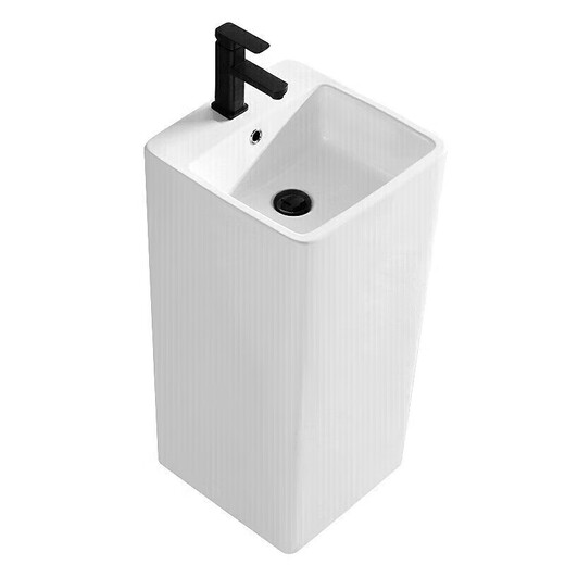 科勒（KOHLER）方形立柱洗手盆简约陶瓷连体立柱盆卫生间立式小洗手水池 829盆+陶瓷下水
