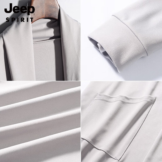 
JEEP SPIRIT summer windbreaker men's mid-length sunscreen men's thin coat spring and autumn handsome cape Korean student jacket trend 9901 cape black 2XL