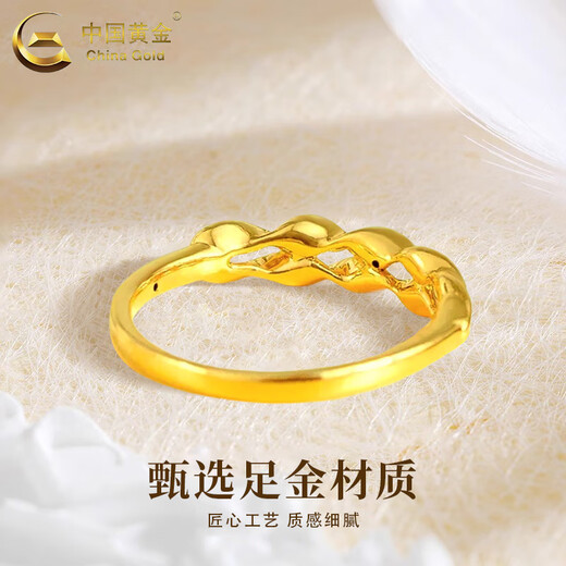 China Gold (CHINA GOLD) gold ear ear ring for women, versatile pure gold wheat ear ring, holiday birthday gift for girlfriend and lover, wheat ear ring, circle number 14, about 1g