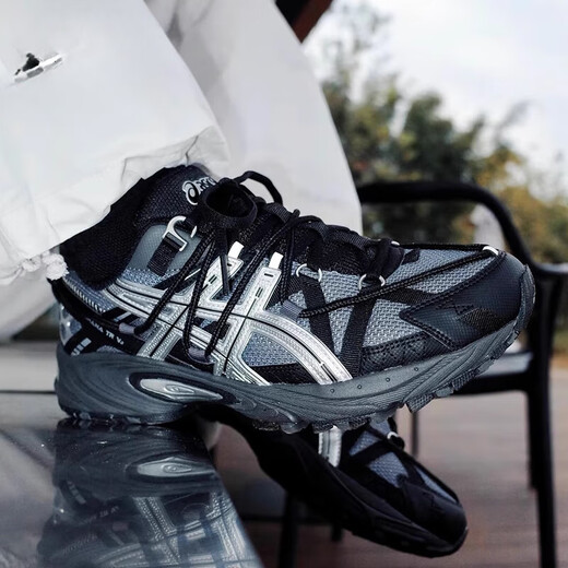 亚瑟士（asics）KahanatrV2秋冬男户外复古机能低帮休闲鞋运动鞋女官方旗舰 1203A557-020【黑银色】 42.5