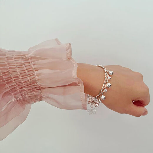 He Jiagong Lao Phoenix 999 pure silver new half bracelet half bracelet original niche bell butterfly sterling silver anklet jewelry anklet long style same style