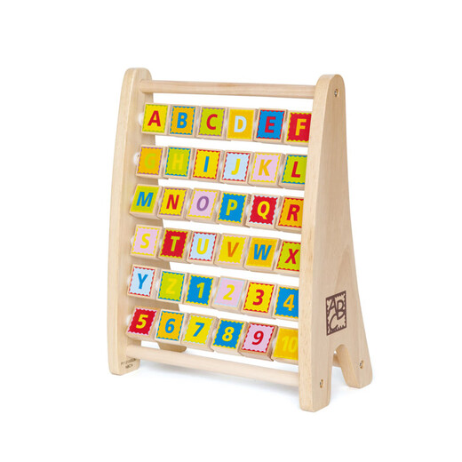 Hape [Offizieller Direktverkauf] Alphabetische Abacus Abacus 3-6-jährige Kinderspielzeug 100 Tabletten für Babys, Jungen und Mädchen, die früh alphabetische Abakus unterrichten