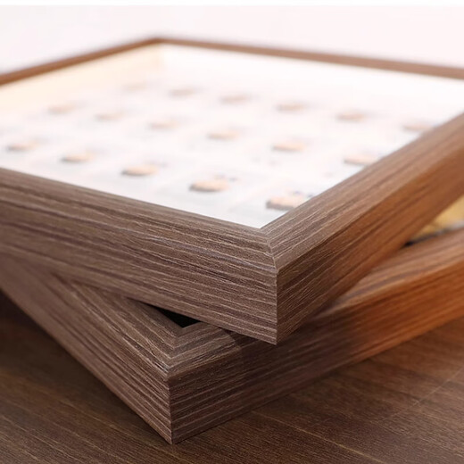 Oliven Campus Zeit Fotorahmen Kinderwachstumsaufzeichnungen Baby Memorial 1 Zoll Dokument Foto Album Fotobuch Tabelle Solid Wood Rekord kleiner Klasse Mädchen und Jungen - Square 18 Walnussfarbe