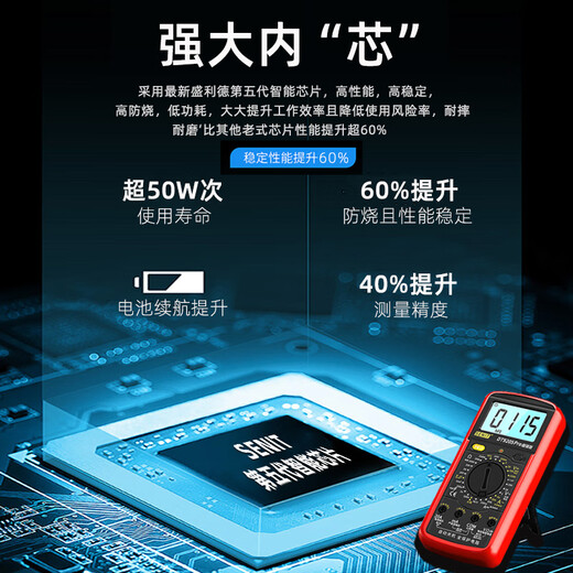 El nuevo multímetro de voz de Jiang Zhiai Digital Electricista de alta precisión Mantenimiento especial Totalmente automático Pantalla digital anti-quemar inteligente DT9205Pro Versión [Estándar oficial]