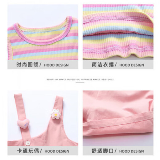 G.Duckkids Little Yellow Duck Clothing Children Girls Couts Suit Summer 2025 New Children's Clothy Fina delgada Baby Summer Ropa rosa 100 Recomendada por 2 ~ 3 años [90-100 cm] CM
