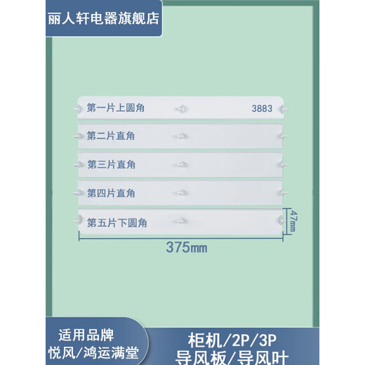 Er Jiangong Customized Gree Cabinet Air Conditioning Accessoires Air Guide 5p Frischluft Guide Platte Speakwindschildplatte 3 Pixel Yuefeng 3883 Set 5 Stücke
