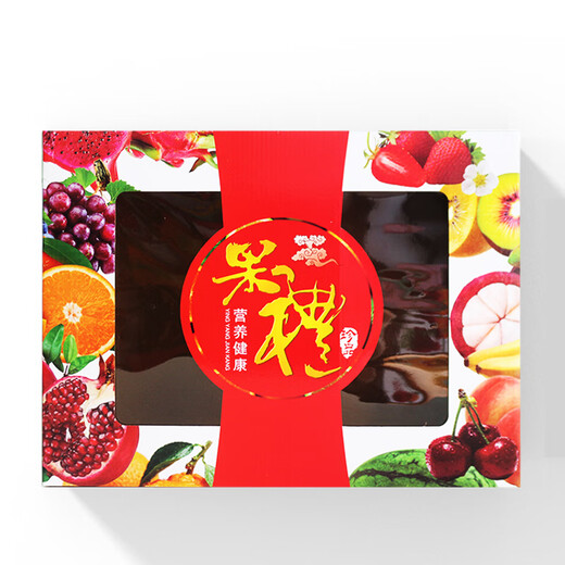 简先生5斤装水果节日礼品盒桃子翠冠梨葡萄火龙果苹果纸箱空纸盒子 1049/红色天地盖8斤