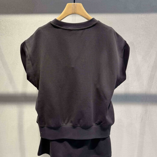Viainos qineninos Frauenkleidung [gleicher Stil im Einkaufszentrum] 2025 Sommer Neuem, vielseitiger, schlanker runder Nacken Kurzarm zwei Keule-Set für Frauen 9215 Rauchgrau Set XL