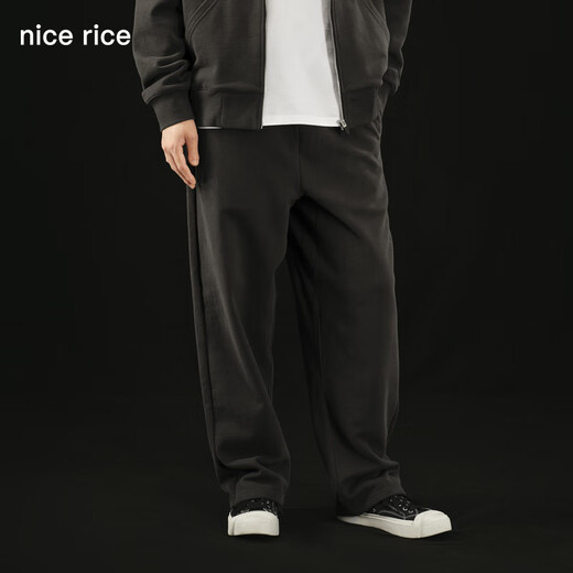 nice rice好饭 r.系列500G全棉直筒休闲卫裤[商场同款]NCQ12027 深灰色（500G） S