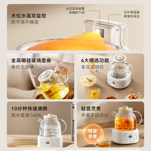 LOTOR Laiduo health pot, teapot, office health pot, kettle, constant temperature pot, health pot, glass multi-function teapot, government subsidy D12Q filter cartridge stew pot