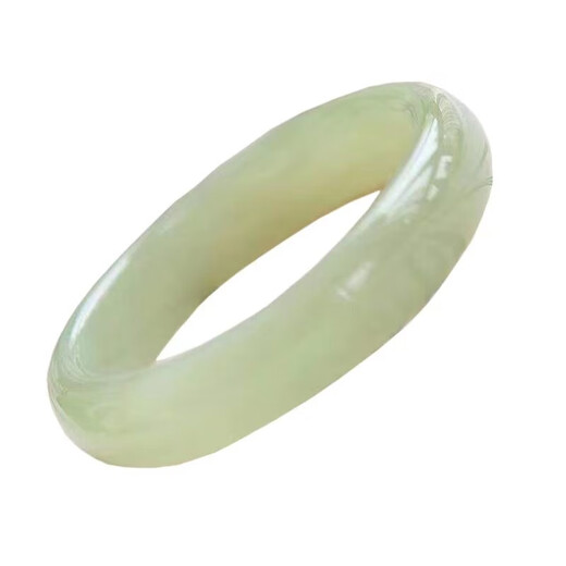Saturday blessing Hetian jade green and white jade bracelet for women clear water color green jade bracelet suitable for 1 carat inner diameter 53MM