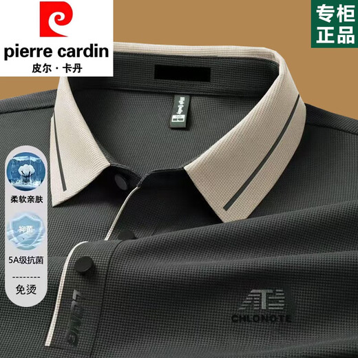 Pier Cardin High-End-Herren-Langarm-T-Shirt 2025 Feder und Herbst Dünnes Dach im mittleren Alter, Daddy Revers Polo Basishemd Herbst Top 16823 Hellgrün M 165 [Empfohlen 100-120jin [Jin entspricht 0,5 kg]]