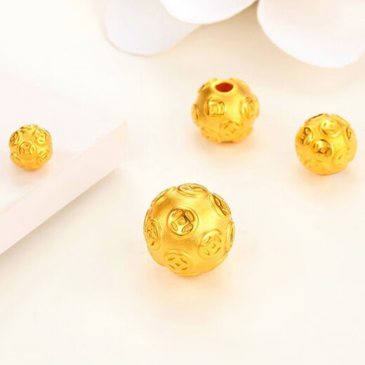 Kaximu Sand Gold Copper Coin Small Gold Beads Versatile Gold Money Beads Passepartout Transfer Beads Gold-plated Powder 10 0.06g 8mm Money Beads DIY Single for Sale