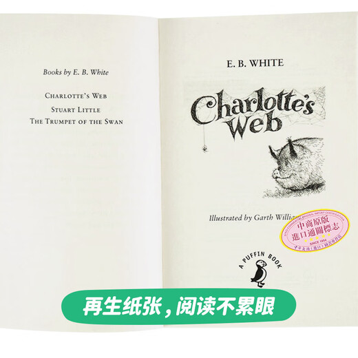 Charlottes Web Charlottes Web Original English Version von Charlottes Foreign Children's Literature Books Newberry Award Works E B White White Lance Value 680L
