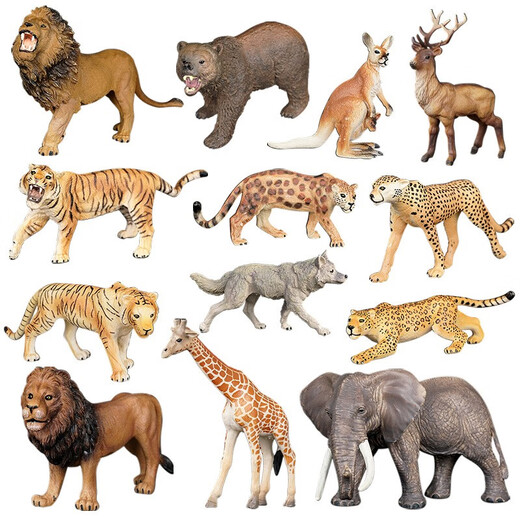 Süßes Heim -Kinderspielzeug simuliert Wildtiermodel Giraffe Elefant Tiger Löwe Cheetah Wolf Baby Kognitiver Orament 679 Großer weißer Kaninchen