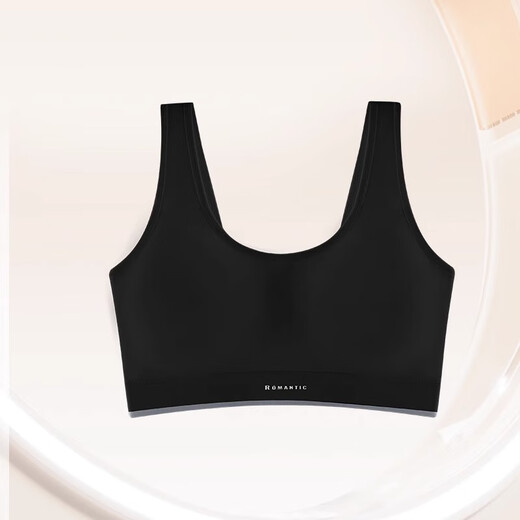 雅鹿运动内衣女夏大胸显小聚拢背心收副乳跑步防震健身美背瑜伽文胸罩 暮色黑 均码 （80-135斤/A-C杯）