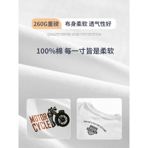 凡客诚品（VANCL）三本针潮牌短袖t恤男夏季宽松大码纯棉体恤美式复古机车印花半袖 hst1518深灰色 M  100-120斤