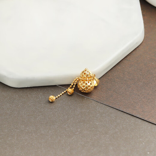 Ally 18K Rose Gold Hollow Gourd Pendant K Gold Plain Gold Women's Fulu Necklace Pendant Gift 18K Rose Gold 1.16g