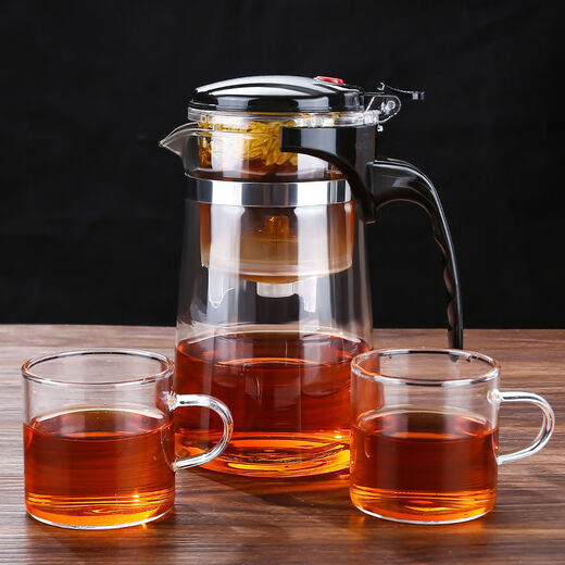 Enshousu slag separation teapot household tea and water separation teapot elegant cup integrated lazy tea maker multifunctional teapot set pot + 4 tea cups 1000ml
