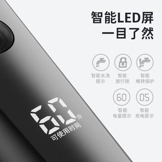 Feike Borui Electric Shaver für Männer tragbarer Rasiermesser Rotary Ganzkörper Waschwagen Schnelles Ladungs-LED-Digital Display Dreikopf Plug-and-Play-Whiskers geben Freunden Geschenke an Älteste [Hot-up-Set] Wascht PS166+ Nasen Haargerät