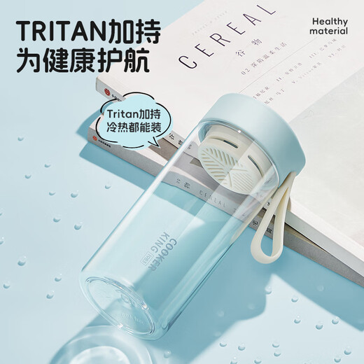 Cui Dahuang Water Cup Girls Summer Simple Hand Cup Tritan Children's Tea Cup Tea Water Separation 550ml (White)