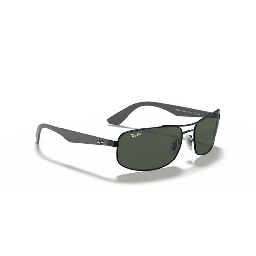 雷朋（RayBan）经典款G15绿灰渐变方形男女通用防蓝光偏光太阳镜 RB3527 Black_Green Solid Color L